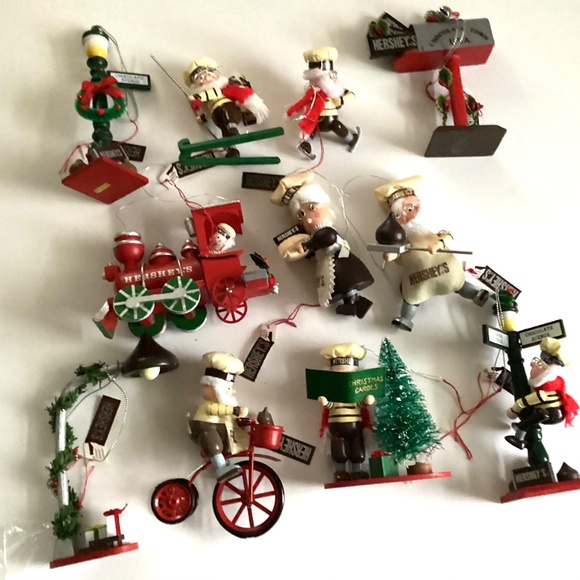 Lot of Kurt Adler 11 Hershey’s Wooden Elf Ornaments - Picture 3 of 8